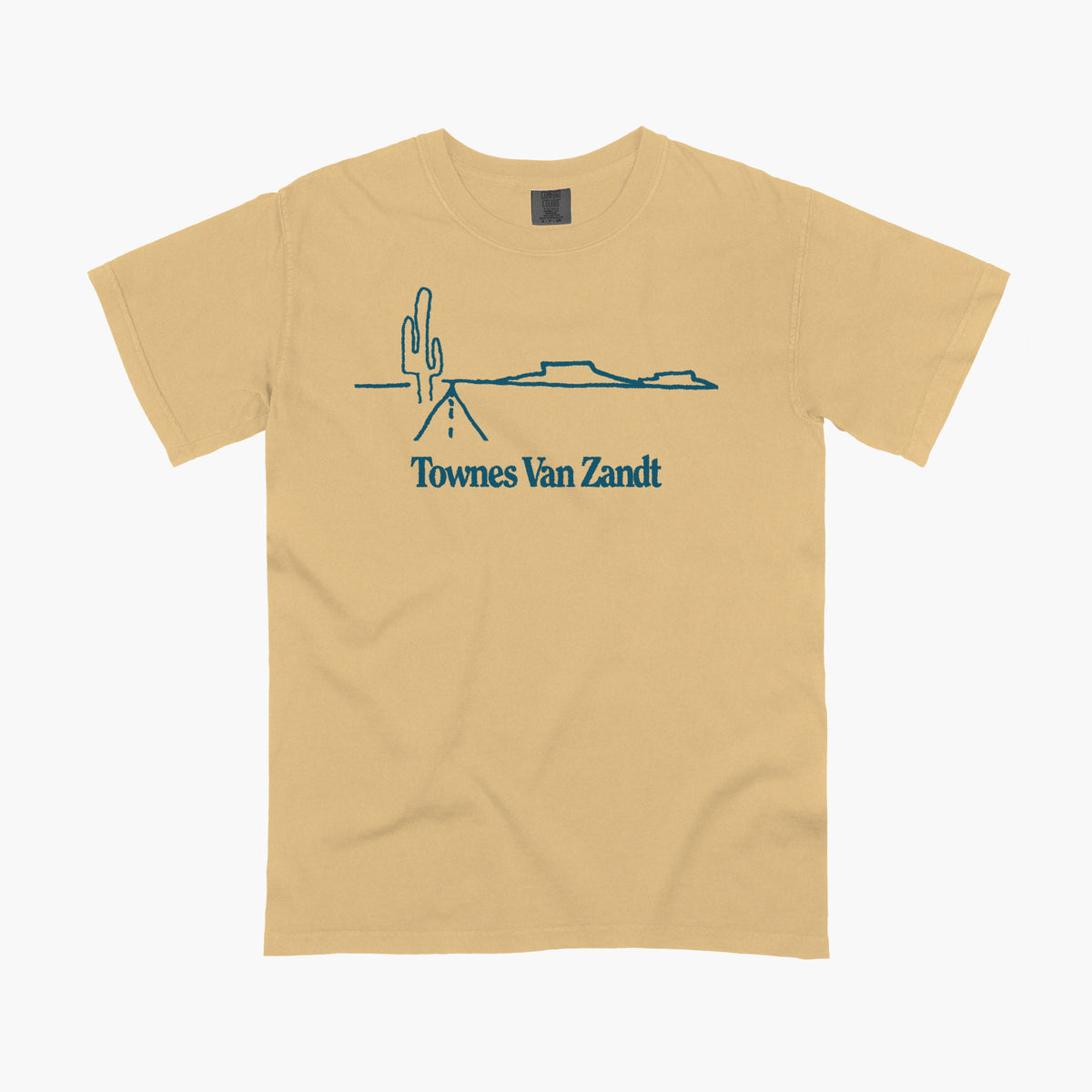 Townes Van Zandt - Townes Van Zandt Cactus | T-Shirt (hemp) | Fat Poss Mustard / XXXL